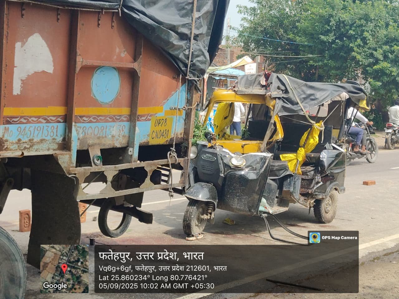 ट्रक-टैक्सी की भीषण टक्कर, दो की मौके पर मौत, दो गंभीर